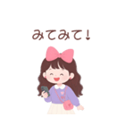 キュートなロングヘアの女の子 （BIG/JP）（個別スタンプ：27）