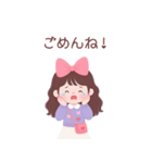 キュートなロングヘアの女の子 （BIG/JP）（個別スタンプ：37）