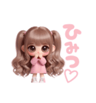 毎日使える♡ピンクのツインテールちゃん♡（個別スタンプ：2）