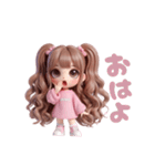 毎日使える♡ピンクのツインテールちゃん♡（個別スタンプ：17）