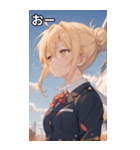 金髪無造作ヘアの物思い（個別スタンプ：6）