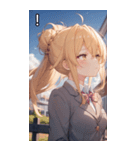 金髪無造作ヘアの物思い（個別スタンプ：14）