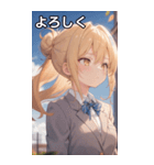 金髪無造作ヘアの物思い（個別スタンプ：21）