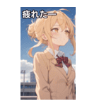 金髪無造作ヘアの物思い（個別スタンプ：23）