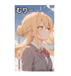 金髪無造作ヘアの物思い（個別スタンプ：25）