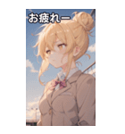 金髪無造作ヘアの物思い（個別スタンプ：27）