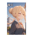 金髪無造作ヘアの物思い（個別スタンプ：38）