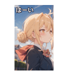 金髪無造作ヘアの物思い（個別スタンプ：40）