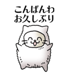 猫頭巾01（白猫）（個別スタンプ：3）