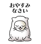 猫頭巾01（白猫）（個別スタンプ：38）