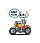 バイクに乗るガイコツくん（個別スタンプ：5）