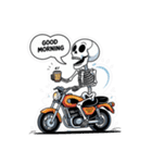 バイクに乗るガイコツくん（個別スタンプ：6）