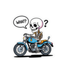 バイクに乗るガイコツくん（個別スタンプ：18）