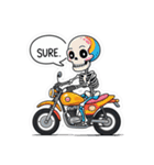 バイクに乗るガイコツくん（個別スタンプ：19）
