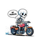 バイクに乗るガイコツくん（個別スタンプ：20）
