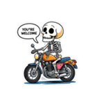 バイクに乗るガイコツくん（個別スタンプ：24）