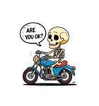 バイクに乗るガイコツくん（個別スタンプ：25）