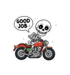 バイクに乗るガイコツくん（個別スタンプ：26）