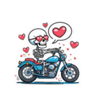 バイクに乗るガイコツくん（個別スタンプ：29）