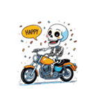 バイクに乗るガイコツくん（個別スタンプ：31）