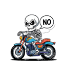 バイクに乗るガイコツくん（個別スタンプ：36）