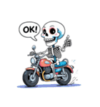 バイクに乗るガイコツくん（個別スタンプ：39）