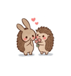 うさぎ×ハリネズミのカップル Part 2（個別スタンプ：3）