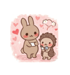 うさぎ×ハリネズミのカップル Part 2（個別スタンプ：13）