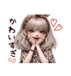 The‼️GAL‼️見やすい豹柄ギャル（個別スタンプ：22）