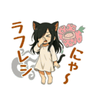 夏に使える！ホラーにゃ猫耳妖精（個別スタンプ：3）