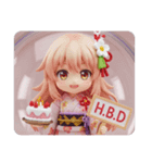 ハッピーバースデー精霊ちゃん(四角型)（個別スタンプ：6）