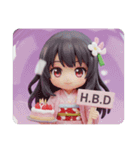 ハッピーバースデー精霊ちゃん(四角型)（個別スタンプ：7）
