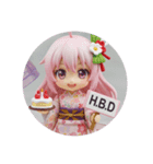 ハッピーバースデー精霊ちゃん(丸型)（個別スタンプ：3）