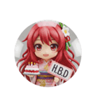 ハッピーバースデー精霊ちゃん(丸型)（個別スタンプ：6）