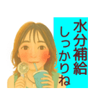 【夏】毎日使える便利な女の子スタンプ（個別スタンプ：3）