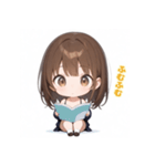 表情豊かなミニ女の子 - 日常スタンプ2（個別スタンプ：3）