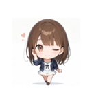表情豊かなミニ女の子 - 日常スタンプ2（個別スタンプ：7）