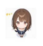 表情豊かなミニ女の子 - 日常スタンプ2（個別スタンプ：16）