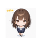 表情豊かなミニ女の子 - 日常スタンプ2（個別スタンプ：18）