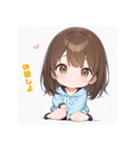 表情豊かなミニ女の子 - 日常スタンプ2（個別スタンプ：19）