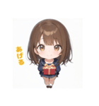 表情豊かなミニ女の子 - 日常スタンプ2（個別スタンプ：21）