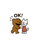 くまちゃんベストフレンドねこちゃん（個別スタンプ：1）