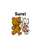 くまちゃんベストフレンドねこちゃん（個別スタンプ：3）