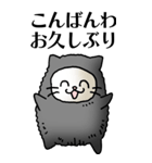 猫頭巾01（黒猫）（個別スタンプ：3）