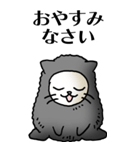 猫頭巾01（黒猫）（個別スタンプ：38）