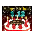1月上旬❤️日付入り❤️誕生日おめでとう❣️（個別スタンプ：12）