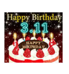 3月上旬❤️日付入り❤️誕生日おめでとう❣️（個別スタンプ：11）