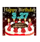 3月下旬❤️日付入❤️誕生日おめでとう❣️（個別スタンプ：12）