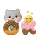 ねこねこにゃんこ3D♡スイーツ山盛り（個別スタンプ：1）