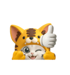 【3D】今日も全力応援！虎ぽんにゃんの日常（個別スタンプ：10）